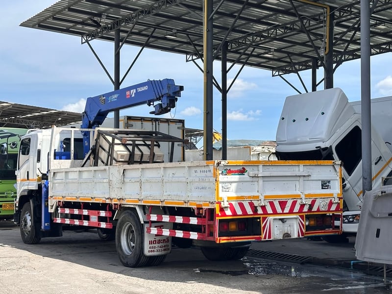 6ล้อISUZU FTR240แรง ปี62ติดเครนทานาโน่5ตัน5ปลอก รถใหม่กริบ ไมล์น้อย