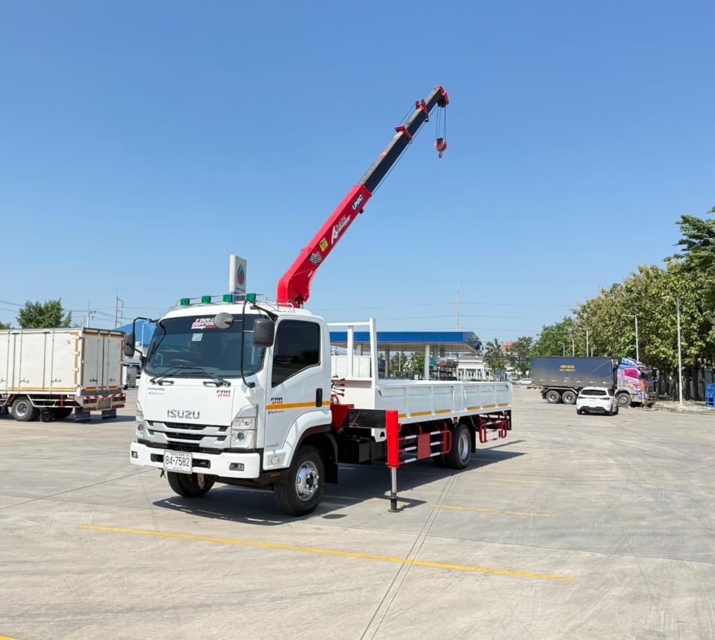 ISUZU FRR 210แรงม้า รถบรรทุก 6ล้อ กระบะเหล็กติดเครน ปี2022 เลขไมล์ 76,506 กม. ISUZU FRR 210แรงม้า รถบรรทุก 6ล้อ กระบะเหล็กติดเครน ปี2022 เลขไมล์ 76,506 กม.
