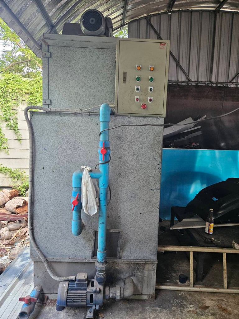 ตู้ดูดฝุ่นพ่นสีแบบม่านน้ำขนาดกว้าง 1 เมตร x ยาว 2 เมตร x สูง 2 .50เมตร