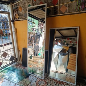 กระจกเงาบานเต็ม กรอบอลูมิเนียม กระจกเงาบานเต็ม กรอบอลูมิเนียม