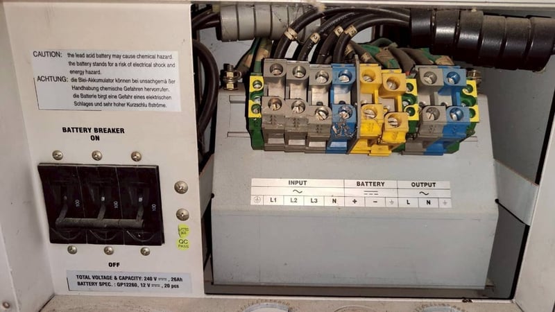 เครื่องสำรองไฟ (UPS) ขนาดใหญ่สำหรับอุตสาหกรรม Linear Mk II (20 kVA) มือสอง อยู่สามโคก ปทุมธานี เครื่องสำรองไฟ (UPS) ขนาดใหญ่สำหรับอุตสาหกรรม Linear Mk II (20 kVA) มือสอง อยู่สามโคก ปทุมธานี