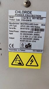 เครื่องสำรองไฟ (UPS) ขนาดใหญ่สำหรับอุตสาหกรรม Linear Mk II (20 kVA) มือสอง อยู่สามโคก ปทุมธานี เครื่องสำรองไฟ (UPS) ขนาดใหญ่สำหรับอุตสาหกรรม Linear Mk II (20 kVA) มือสอง อยู่สามโคก ปทุมธานี