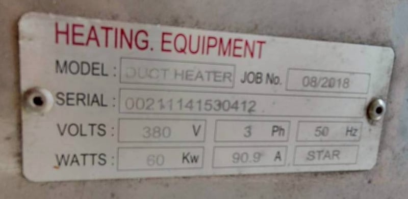 Duct Heater 60kW Stainless