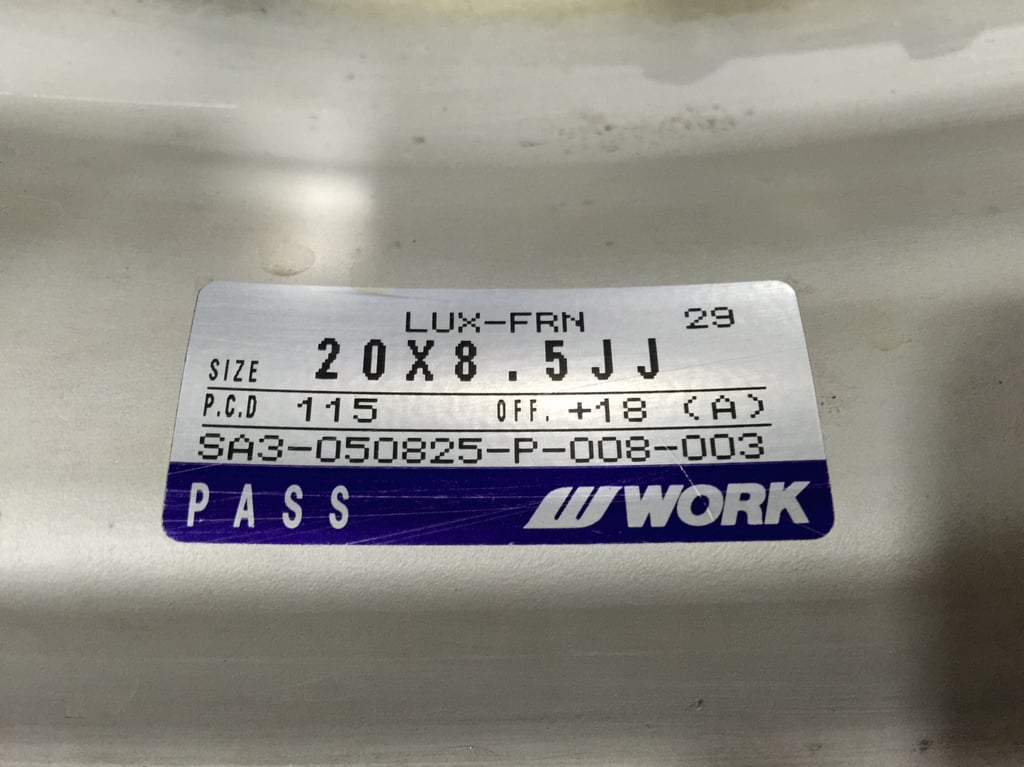 ขายล้อแม็กซ์แท้ W WORK LS105 โครเมี่ยมขอบ 20" หน้ากว้าง 8.5" หน้าหลัง OFF +18 ทั้ง 4 วง 5 รู P.C.D.114.3 MADE IN JAPAN สภาพสวย