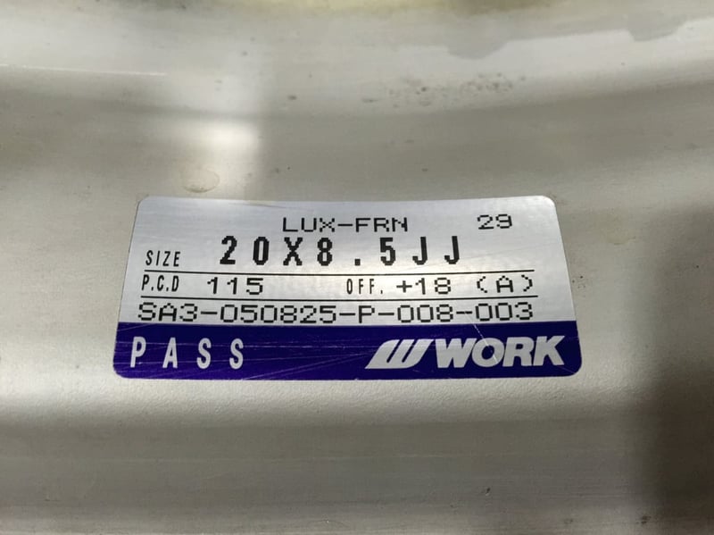 ขายล้อแม็กซ์แท้ W WORK LS105 โครเมี่ยมขอบ 20" หน้ากว้าง 8.5" หน้าหลัง OFF +18 ทั้ง 4 วง 5 รู P.C.D.114.3 MADE IN JAPAN สภาพสวย