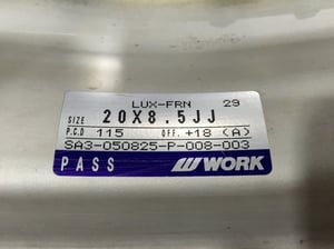 ขายล้อแม็กซ์แท้ W WORK LS105 โครเมี่ยมขอบ 20" หน้ากว้าง 8.5" หน้าหลัง OFF +18 ทั้ง 4 วง 5 รู P.C.D.114.3 MADE IN JAPAN สภาพสวย