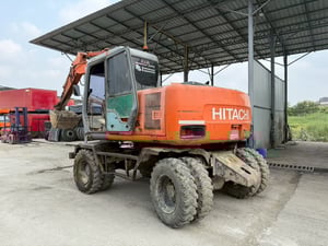 🔥 รถขุดล้อยาง HITACHI EX100WD-3C ไลน์แย็ค 🔥