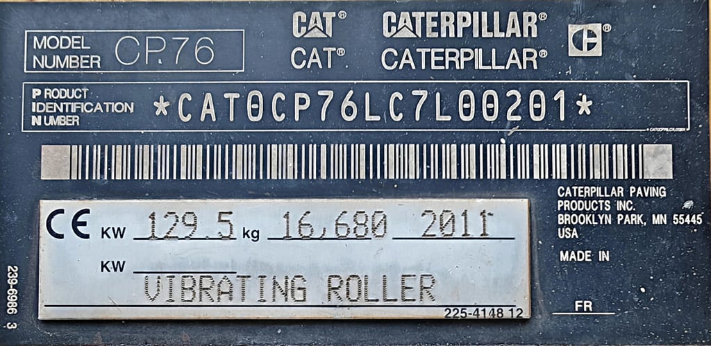 🚧 รถบดสั่นสะเทือน CAT CP76 ปี 2011 (NEW!) 🚧 รถบดสั่นสะเทือน CAT CP76 ปี 2011 (NEW!)