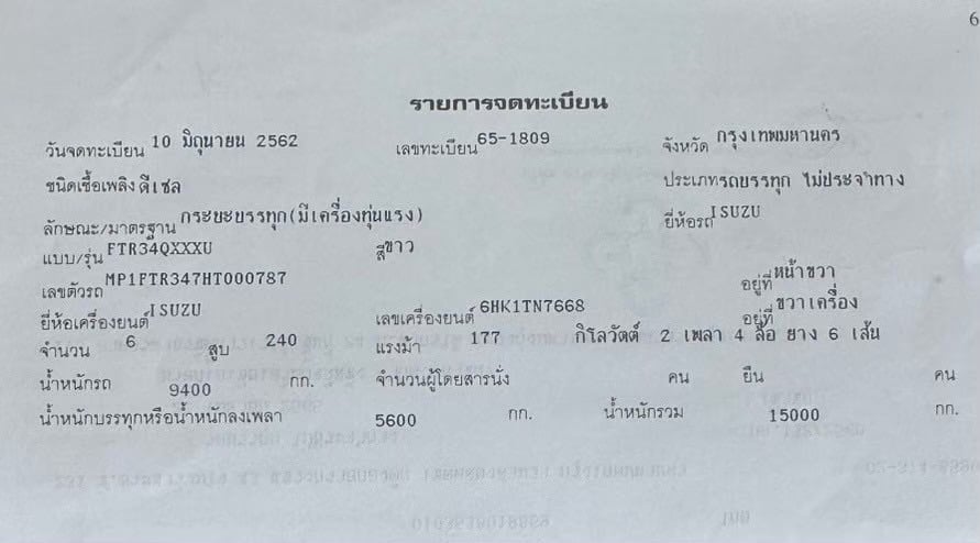 หกล้อติดเครนอีซูซุ5ตัน5ปลอก ทานาโน่ZTไมล์น้อย