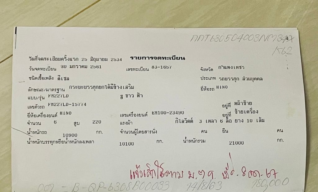 ขายรถน้ำ2เพลาฮีโน่227สเปย์น้ำ