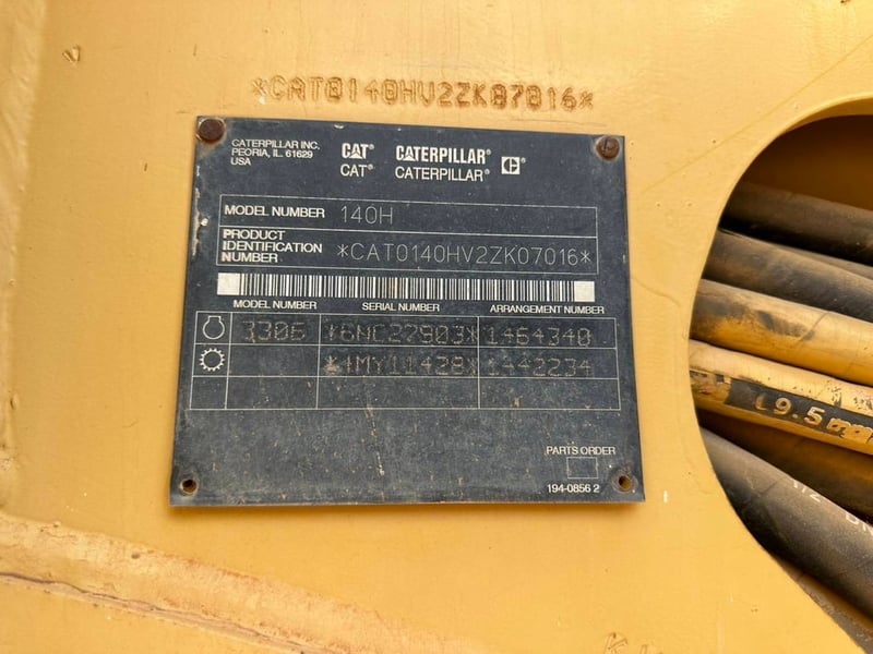 รถเกรดเดอร์cat140Hเอกสารเล่มทะเบียนซีเรียลสูง7000กว่า