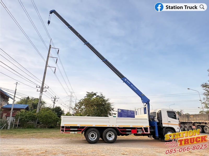 HINO FL 260แรงม้า รถบรรทุก 10ล้อ กระบะเหล็กติดเครน ปี2015