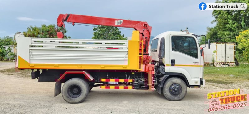 ISUZU FRR 210แรงม้า รถบรรทุก 6ล้อ กระบะเหล็กติดเครน ปี2022 เลขไมล์ 68,864 กม.