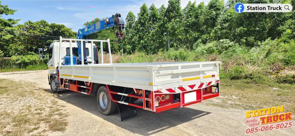 HINO FC 175แรงม้า รถบรรทุก 6ล้อ กระบะเหล็กติดเครน ปี2023 เลขไมล์ 112,051 กม.