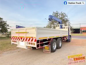 HINO FL 260แรงม้า รถบรรทุก 10ล้อ กระบะเหล็กติดเครน ปี2015