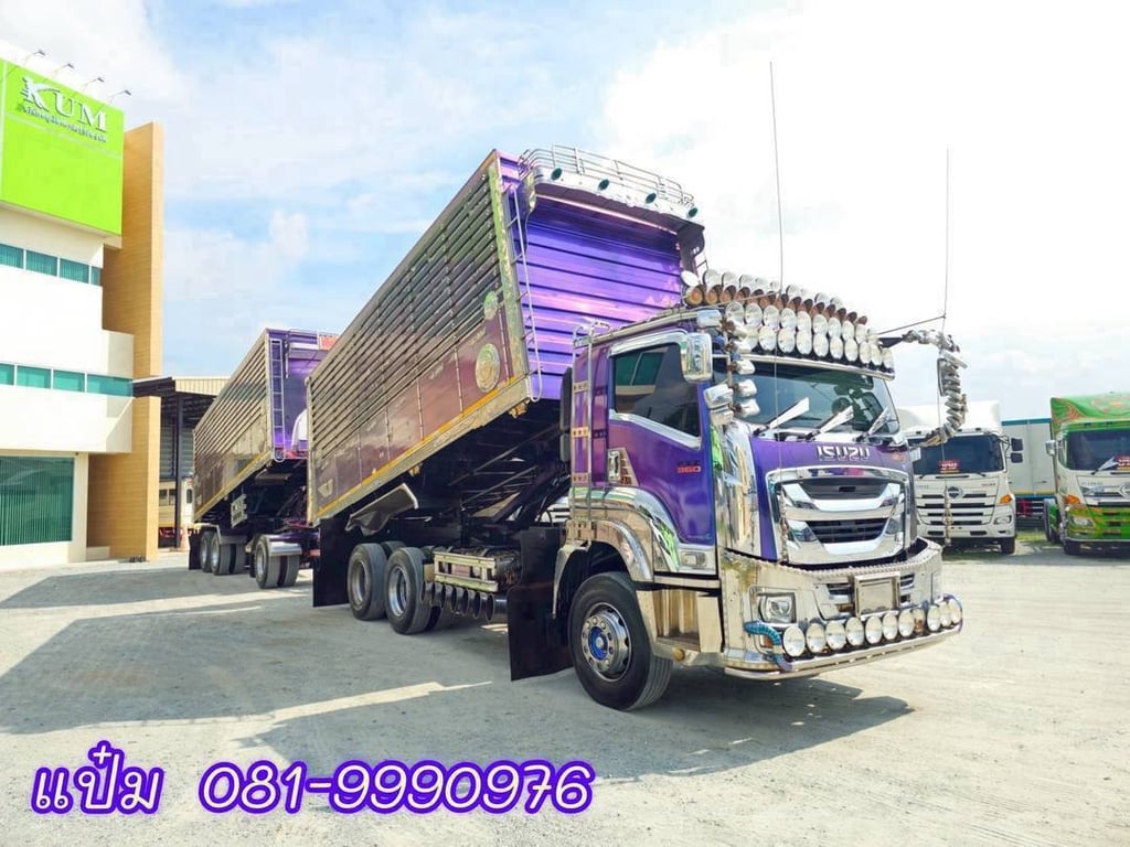🚚สิบล้อดั้มพ์ พ่วงเเม่ลูก ปี 2566  สองเพลา ISUZU  FXZ  360 แรงม้า ราคา 3,390,000.-(3111)(3112)