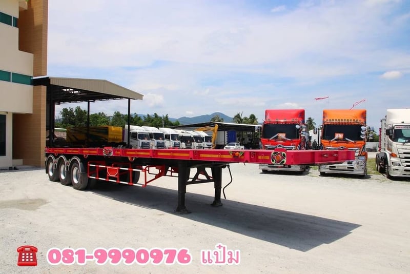 🚛หางพื้นเรียบ สามเพลา อู่เดอะซัน  ปี 2565  Sาคา  390,000.-(0736)