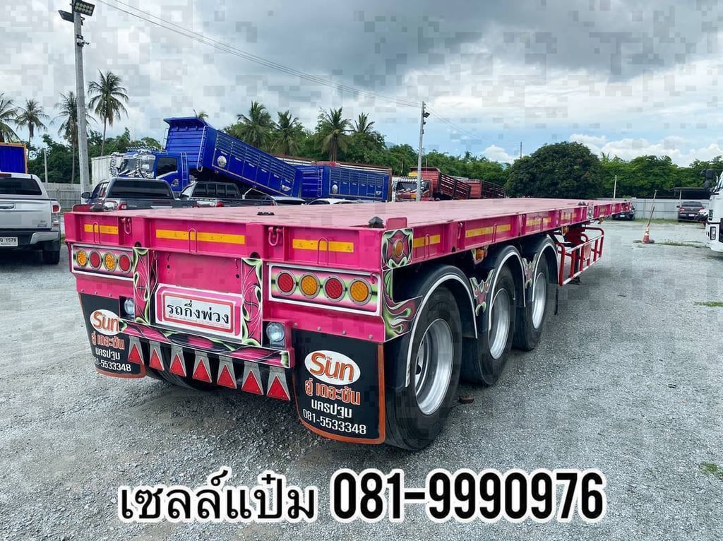 ❗️สด ลด vat นิติบุคคลรับประโยชน์เต็มเต็ม 🚚หางพื้นเรียบสามเพลา ปี 2565 อู่เดอะซัน  ใส่ตู้ 40 ฟุต ราคา 410,000.-( 0376)