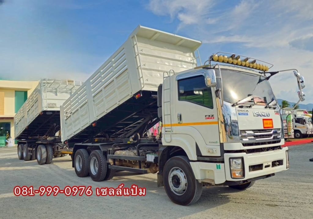 🚚สิบล้อดั้มพ์ พ่วงเเม่ลูก ISUZU FXZ  360  ปี 65 Sาคา 3,190,000.-(9575)(9576)