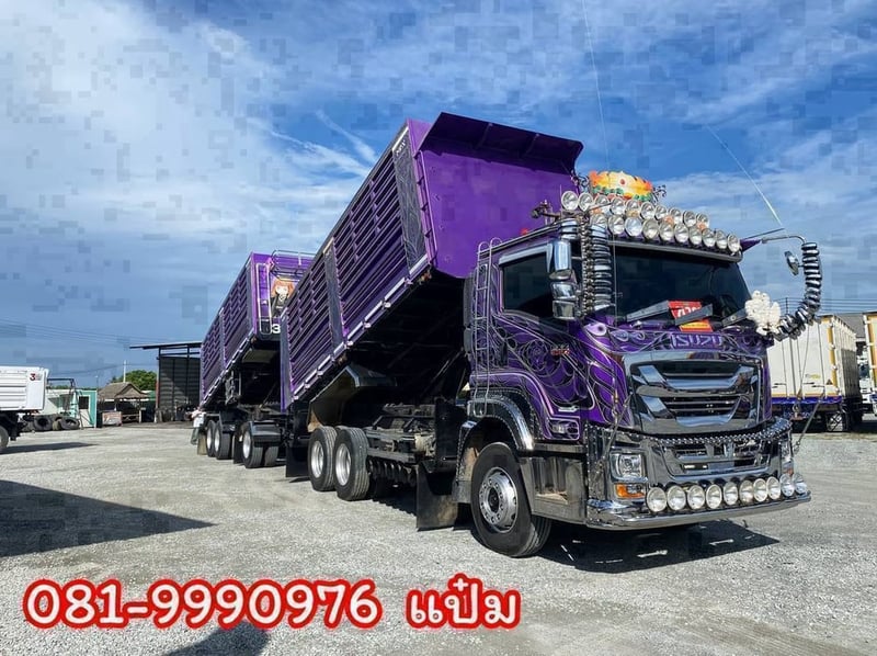 สิบล้อดั้มพ์พ่วงเเม่ลูก  ปี 2566  ISUZU  FXZ 360 แรงม้า ราคา  3,330,000.-(9107)(9108)