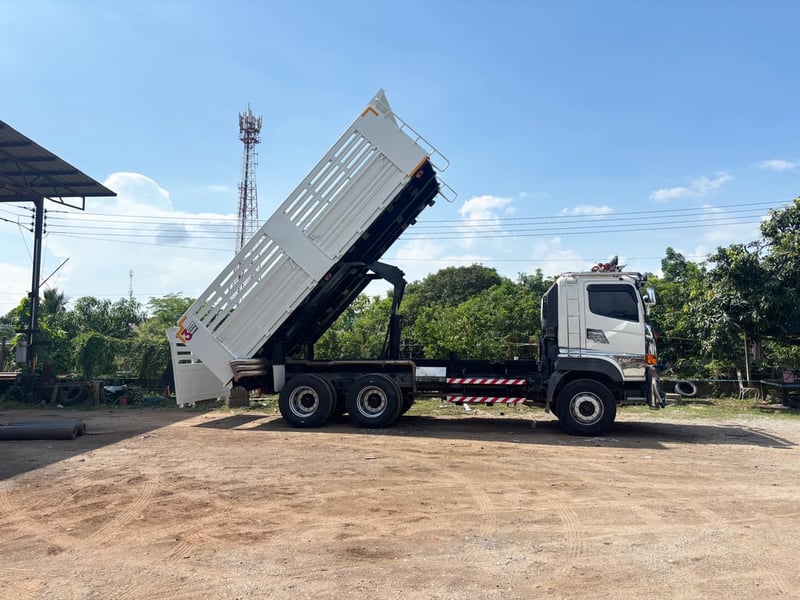 🚛 สิบล้อดั้มพ์ HINO FM1A ✅ 344 แรงม้า ปี 2566 (5411) ✅ กระบะยาว 6.0 ม. กว้าง 2.5 ม. สูง 1.5 ม.