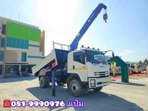 🚚หกล้อดั้มพ์ติดเครน ปี 2566 ISUZU FTR 240 แรงม้า ติดเครน 8 ตัน 3 ปลอก Sาคา  2,110,000.-(3266)