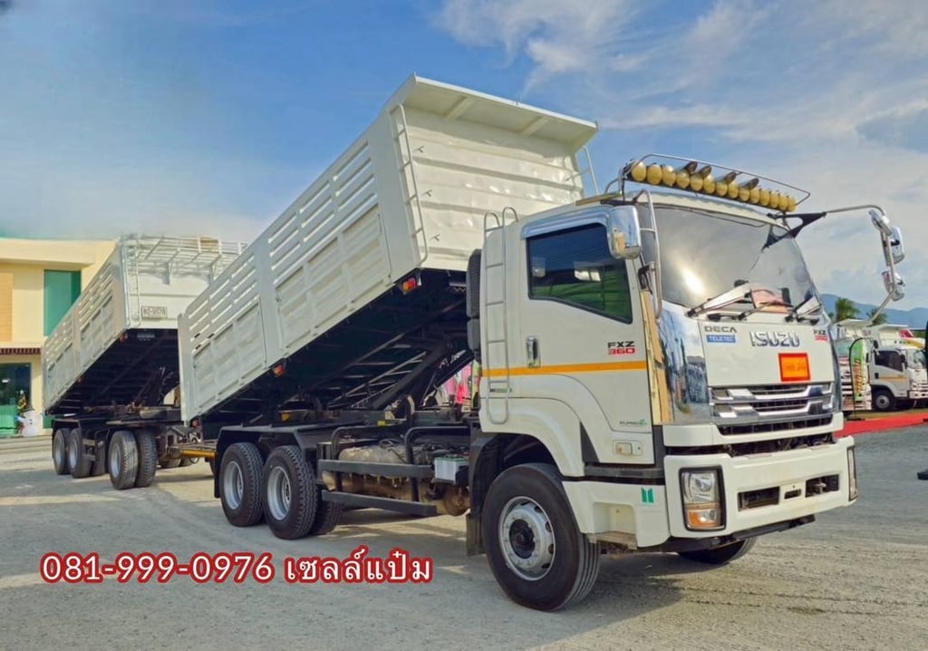 🚚สิบล้อดั้มพ์ พ่วงเเม่ลูก ISUZU FXZ  360  ปี 65 Sาคา 3,190,000.-(9575)(9576) .