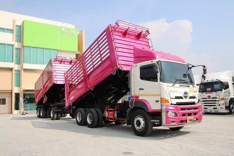 สิบล้อดั้มพ์ พ่วงเเม่ลูก ปี 2565 HINO  FM1A  344 เเรงม้า 