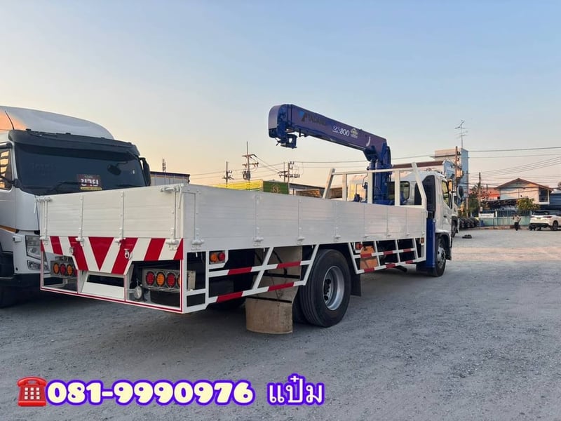 🚚หกล้อติดเครน ปี 56 HINO FG8J 212 เเรง เครน TADANO 8 ตัน 3 ปอก Sาคา  1,390,000.-(7098)