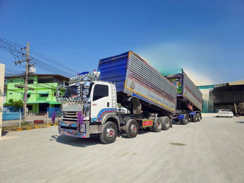 🔥 ISUZU FYH 360 แรง (2507)(2508)  12 ล้อดั้มพ์พ่วงแม่ลูก ปี 2556 🔥
