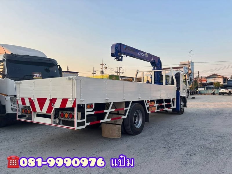 🚚หกล้อติดเครน ปี 56 HINO FG8J 212 เเรง เครน TADANO 8 ตัน 3 ปอก Sาคา  1,390,000.-(7098)
