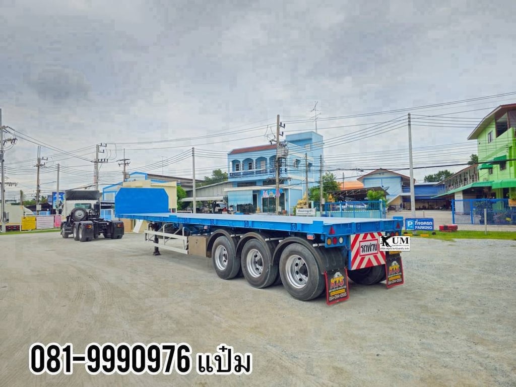 🚚หางพื้นเรียบ สามเพลา ปี 2567 อู่ CIMC มีบังเกอร์ ราคา 430,000.-(8154) 🚚หางพื้นเรียบ สามเพลา ปี 2567 อู่ CIMC มีบังเกอร์ ราคา 430,000.-(8154)