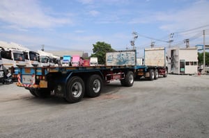 หางพ่วงพื้นเรียบ สามเพลา อู่ ซุ่นชัย ปี 2559(2767 ) ยาว 7.5 กว้าง 2.55 สูง 1.1 โทร 081-9990976 แป๋ม