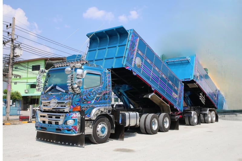 สิบล้อดั้มพ์ พ่วงเเม่ลูก ปี 2564 HINO FM2P 380 เเรงม้า ยางใหม่ 10 เส้น Sาคา 2,710,000.-(2344)(TD35)