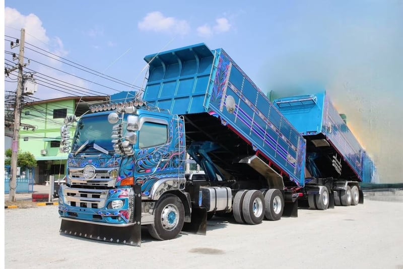 สิบล้อดั้มพ์ พ่วงเเม่ลูก ปี 2564 HINO FM2P 380 เเรงม้า ยางใหม่ 10 เส้น Sาคา 2,910,000.-(2344)(TD35)