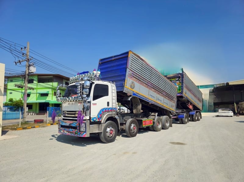 🔥 ISUZU FYH 360 แรง (2507)(2508)  12 ล้อดั้มพ์พ่วงแม่ลูก ปี 2556 🔥