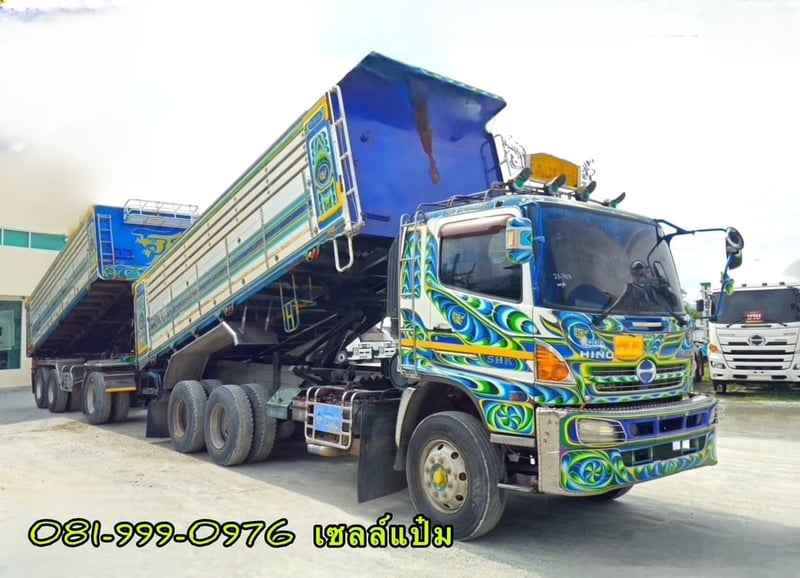 🚚สิบล้อดั้มพ์ พ่วงเเม่ลูก  ปี 56  HINO 344 แรงม้า Sาคา  1,390,000.-(3163)(3164)