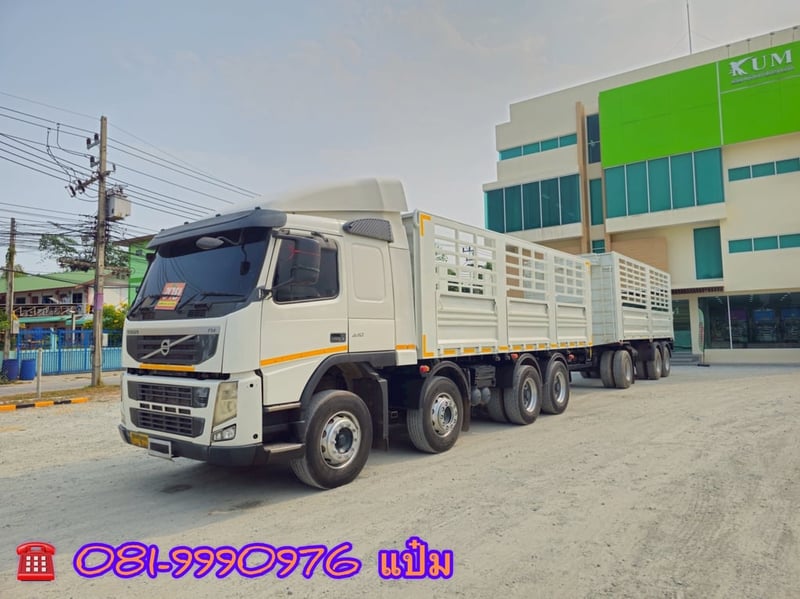 🚚สิบสองล้อคอกพ่วง ปี 2556 VOLVO  FM 440 เเรงม้า Sาคา 990,000.-(2894)(0735)