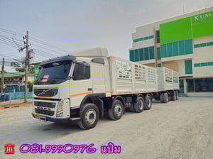 🚚สิบสองล้อคอกพ่วง ปี 2556 VOLVO  FM 440 เเรงม้า Sาคา 990,000.-(2894)(0735)