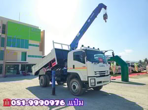 🚚หกล้อดั้มพ์ติดเครน ปี 2566 ISUZU FTR 240 แรงม้า ติดเครน 8 ตัน 3 ปลอก Sาคา  2,110,000.-(3266)