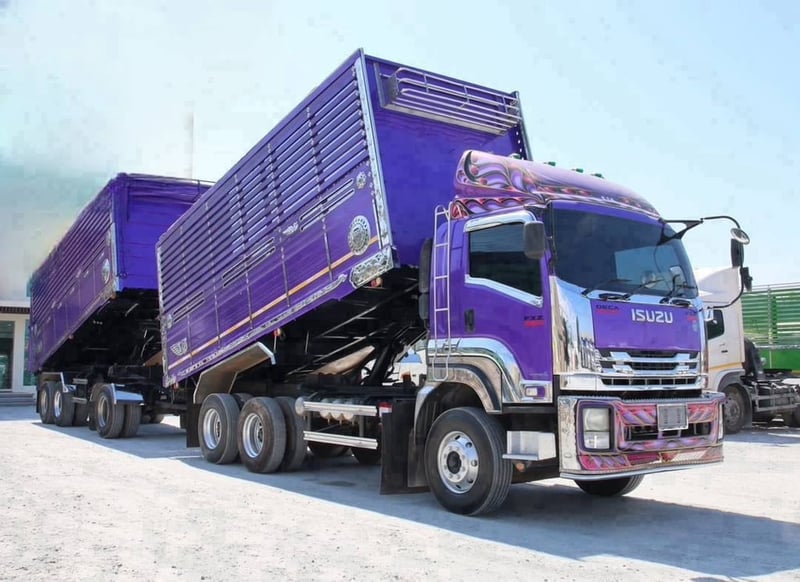 🚛 สิบล้อดั้มพ์เกษตร พ่วงเเม่ลูก ปี 2554 ISUZU FXZ 360 เเรงม้า Sาคา 1,760,000.-(9033)(0857)