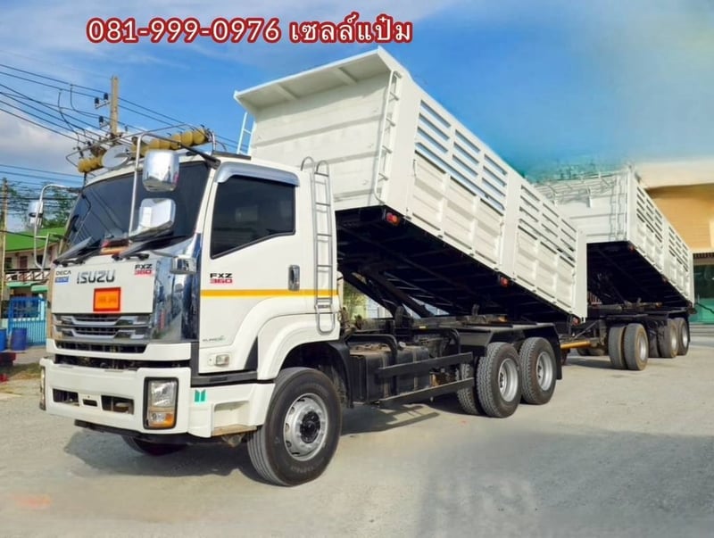 🚚สิบล้อดั้มพ์ พ่วงเเม่ลูก ISUZU FXZ  360  ปี 65 Sาคา 3,190,000.-(9575)(9576) .
