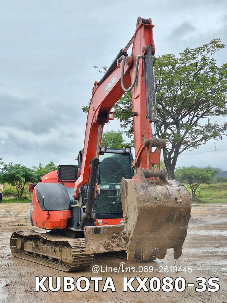 KUBOTA KX080-3S ปี62 sาคา 460,000 📣📣 เลขชั่วโมง 7,1xx ขายตามสภาพ,ทะเบียนภาษีเต็ม