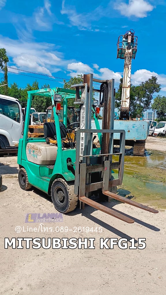 MITSUBISHI KFG15 รถยก1.5ตัน ,เครื่องเบนซิน, เกียร์ธรรมดา, เสาสูง3เมตร sาคา 89,000 บาท
