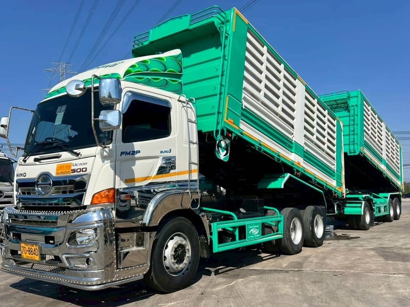 HINO FM 380แรงม้า รถบรรทุก 10ล้อ พ่วงแม่ลูก ปี2024 เลขไมล์ 172,000 กม.
