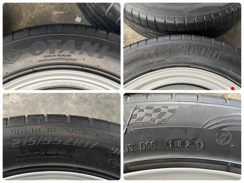 ล้อกระทะ 6รู139 Toyota ขอบ 17 สีบอร์น แถมยาง 215-55-17 ปี 21