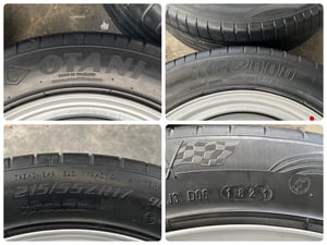 ล้อกระทะ 6รู139 Toyota ขอบ 17 สีบอร์น แถมยาง 215-55-17 ปี 21