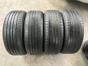 ล้อกระทะ 6รู139 Toyota ขอบ 17 สีบอร์น แถมยาง 215-55-17 ปี 21