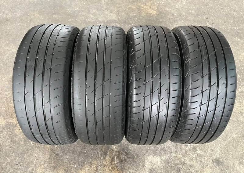 ล้อแม็ก 4รู100 TE37 ขอบ 15 สีเทา พร้อมยาง 195-55-15 Bridgestone ปลายปี 22 