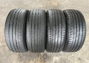 ล้อแม็ก 4รู100 TE37 ขอบ 15 สีเทา พร้อมยาง 195-55-15 Bridgestone ปลายปี 22 